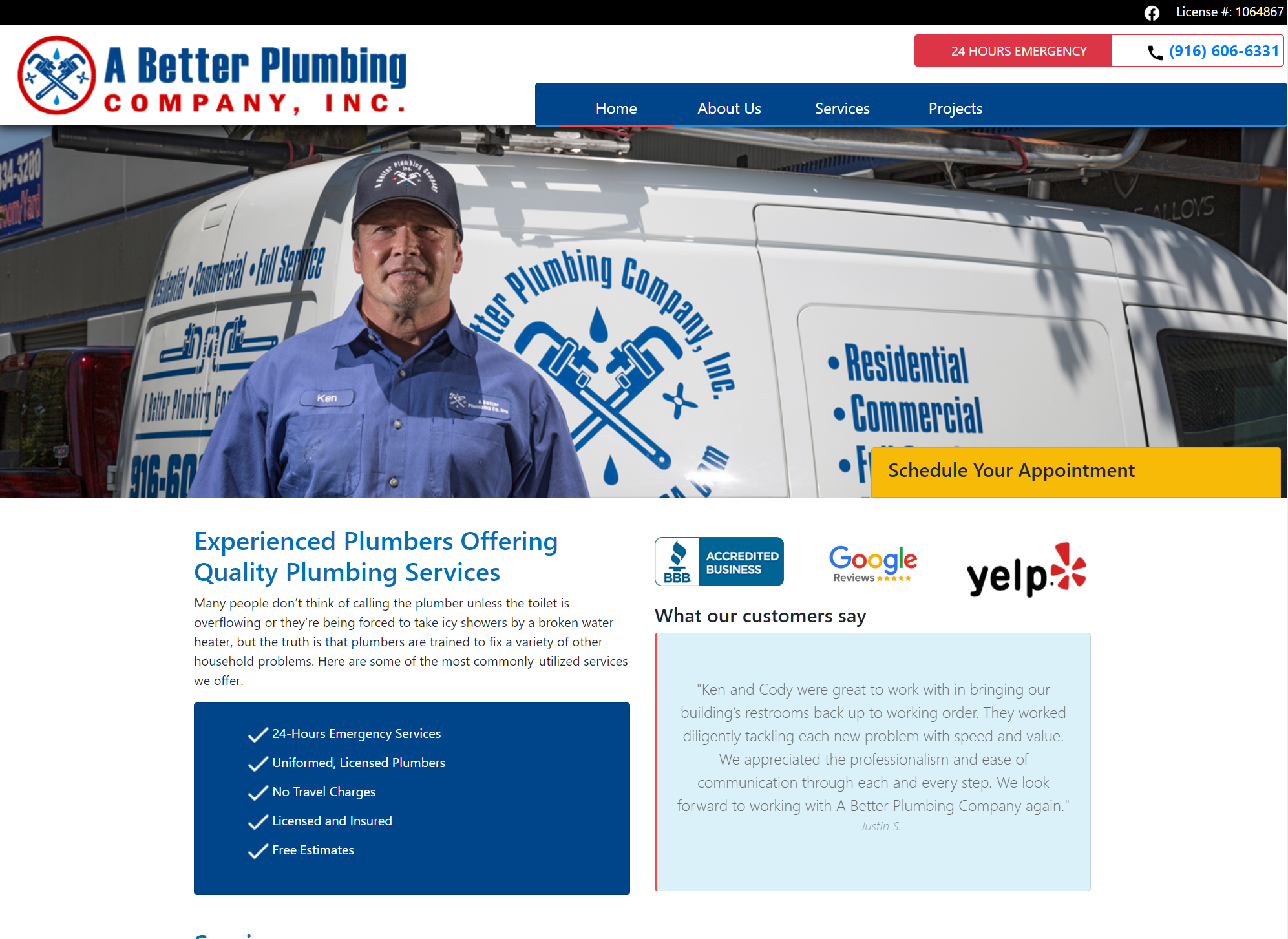 Sacramento plumber website